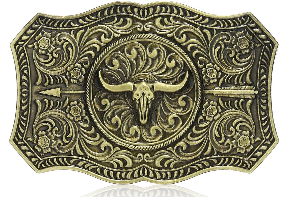 2767 Belt Buckle Western Cowboy: Country Longhorn Belt Buckles Vintage